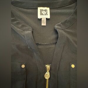 NWOT Anne Klein Black Women's Zip down Sleeveless Top